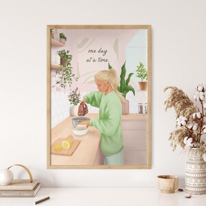One Day at a Time Feministisches Poster mit ermächtigendem Zitat - Größe A3+, A3, A4, A5