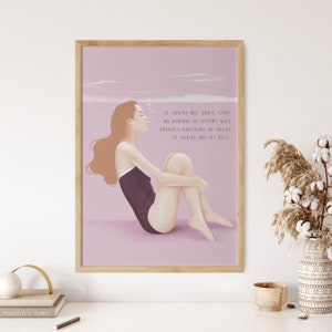 Lerne, gestärkte Frau auszuruhen Digitale Illustration - Vertikales Poster herunterladen A3, A4, A5, A6
