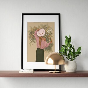 Autumn Feels Empowered Woman Digitale Illustration - Download vertikales Poster A3, A4, A5, A6