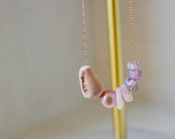 Minimalist Waterproof Shell & Pearl Necklace- everyday jewelry