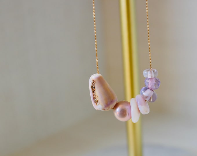 Minimalist Waterproof Shell & Pearl Necklace- everyday jewelry