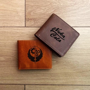 Cartera de cuero Fallout, regalo del Día del Padre para papá y novio