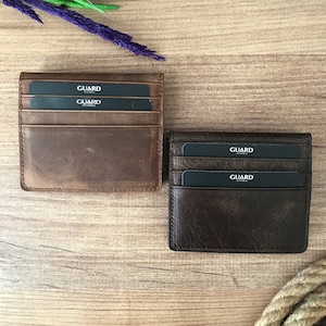 Portafoglio minimalista, portacarte in pelle incisa personalizzata, portafoglio in pelle sottile e minimale, regalo per donne uomini