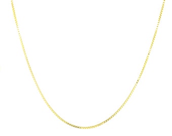 Dainty Box Chain 14k Gold over Silver | 925 Sterling Silver | 16, 18, 20, 22, 24 Inches |