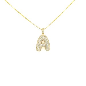 Delicado dije de alfabeto en plata esterlina con cadena de caja de plata esterlina opcional / Opciones de oro y plata disponibles