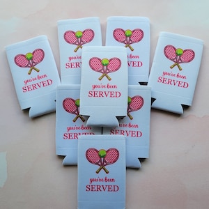 Tennis You&#39;ve Been Served Skinny Can Cooler | Tennis Happy Hour | Tennis Team Gift | Personalized Tennis Party Decorations, Slim Can Cooler