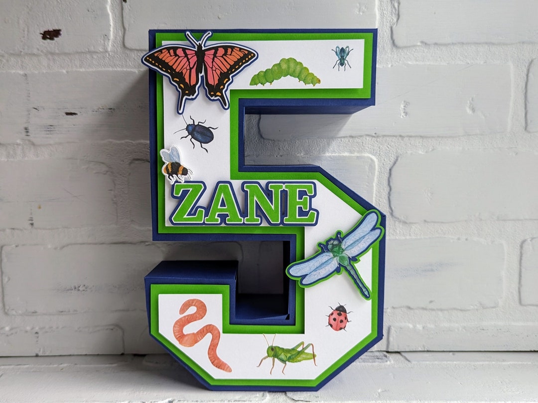 Insect Birthday Number Centerpiece: Personalized Bug Party Decor - Etsy