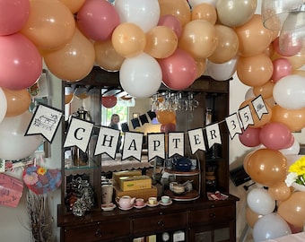 Custom Book Page Birthday Banner: Next Chapter Bookish Party Decor