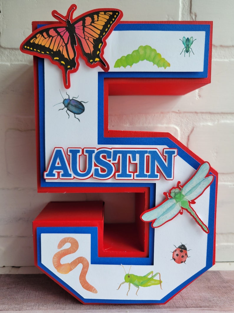 Insect Birthday Number Centerpiece: Personalized Bug Party Decor - Etsy