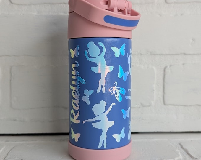 Personalized Ballerina Water Bottle: Insulated Stainless Steel Ballet Kids Bottle