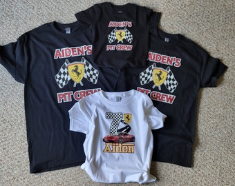 Custom Family Pit Crew Shirts: Racing Car Birthday Theme
