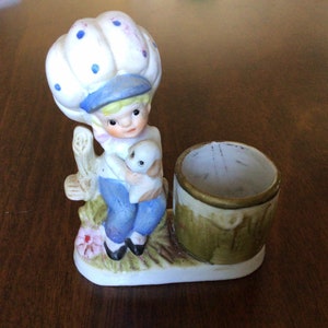 Porcelain Candle Holder, Little Luvkins Candle Holder, Decorative Candle Holder, Knick Knack Candle Holder, Vintage Candle Holder