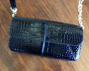 Liz Claiborne Black Evening Bag, Vintage Black Evening Bag, Evening Black Clutch, Vintage Black Handbag, Liz Claiborne Handbag