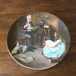 Norman Rockwell “The  Storyteller”, Vintage Plate Closed in 1984  Limited Edition, Collectible Plate by Norman Rockwell,