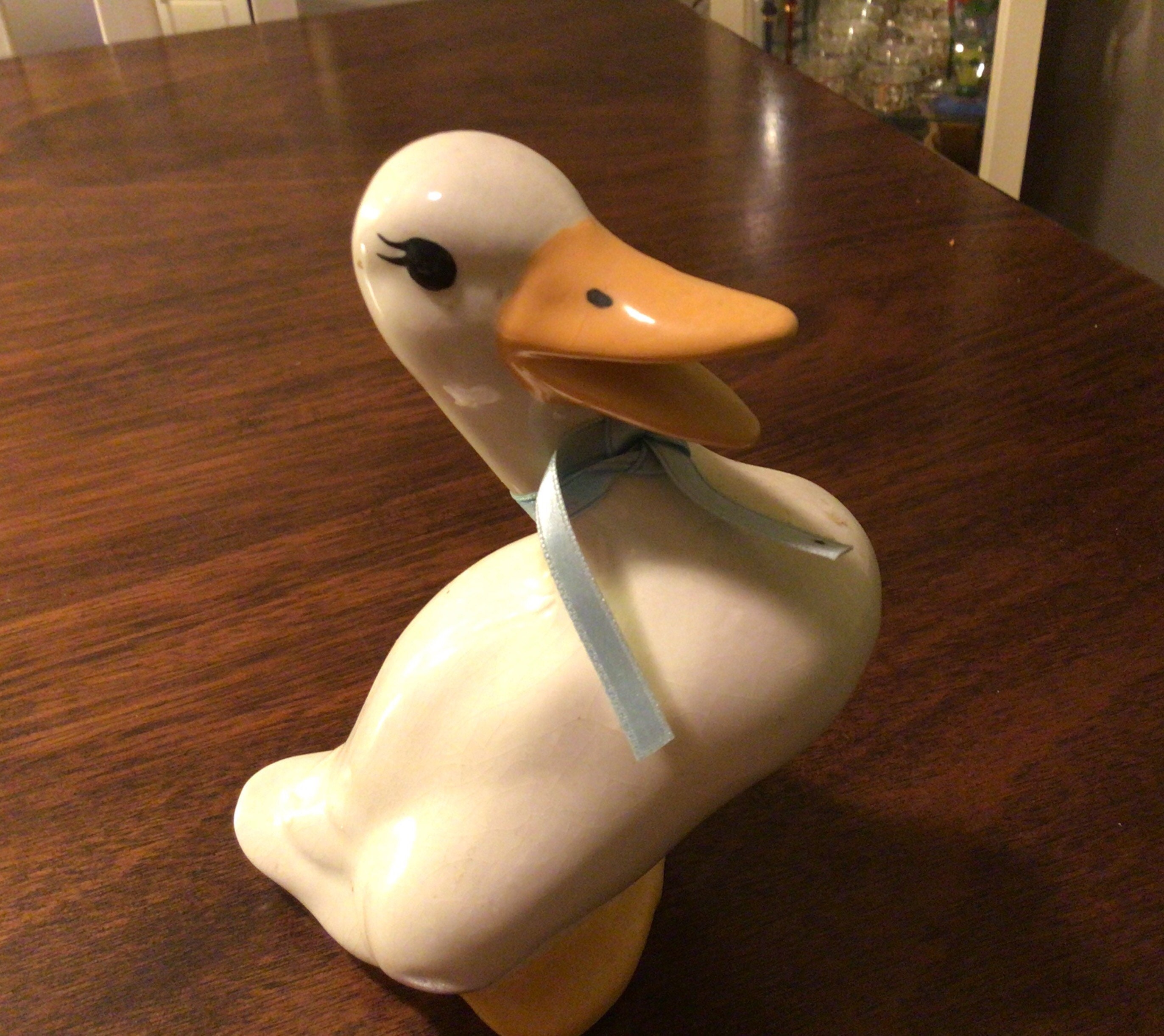 Vintage Ceramic White Duck Figurine Ceramic Duck Knick Etsy