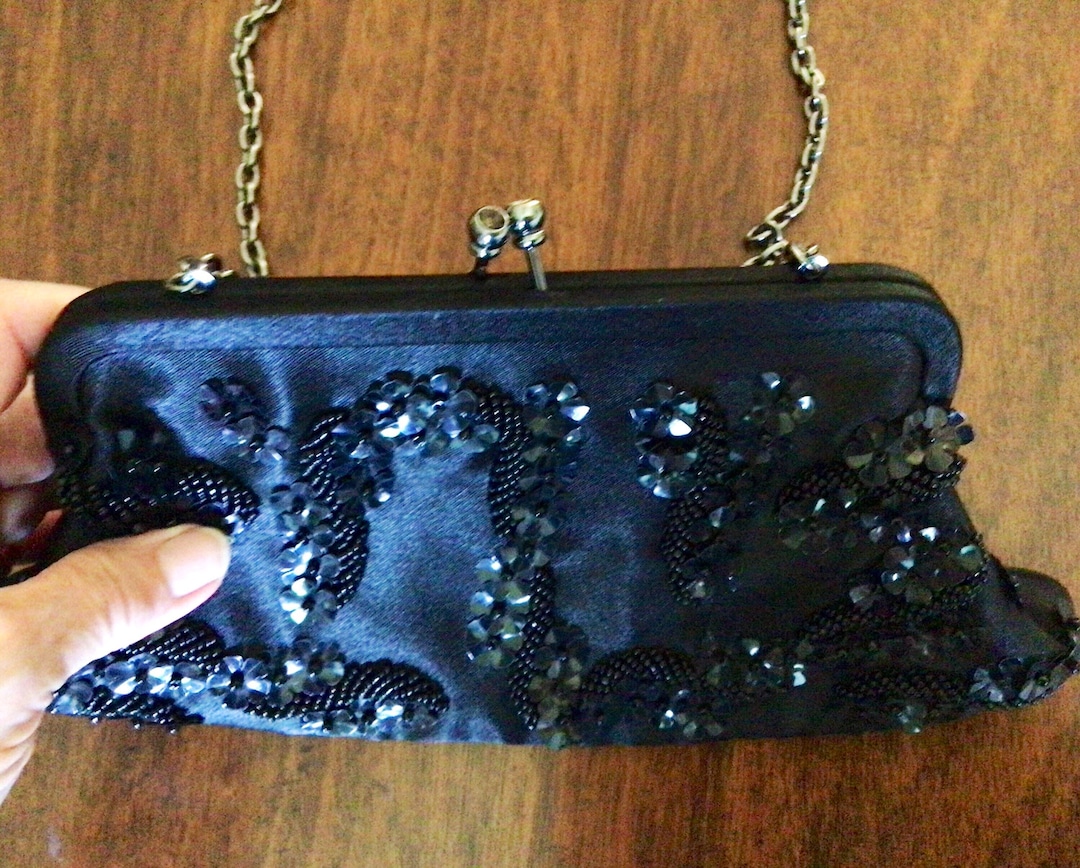 Black Evening Bag, Vintage Evening Clutch, Elegant Evening Purse, Black — free download