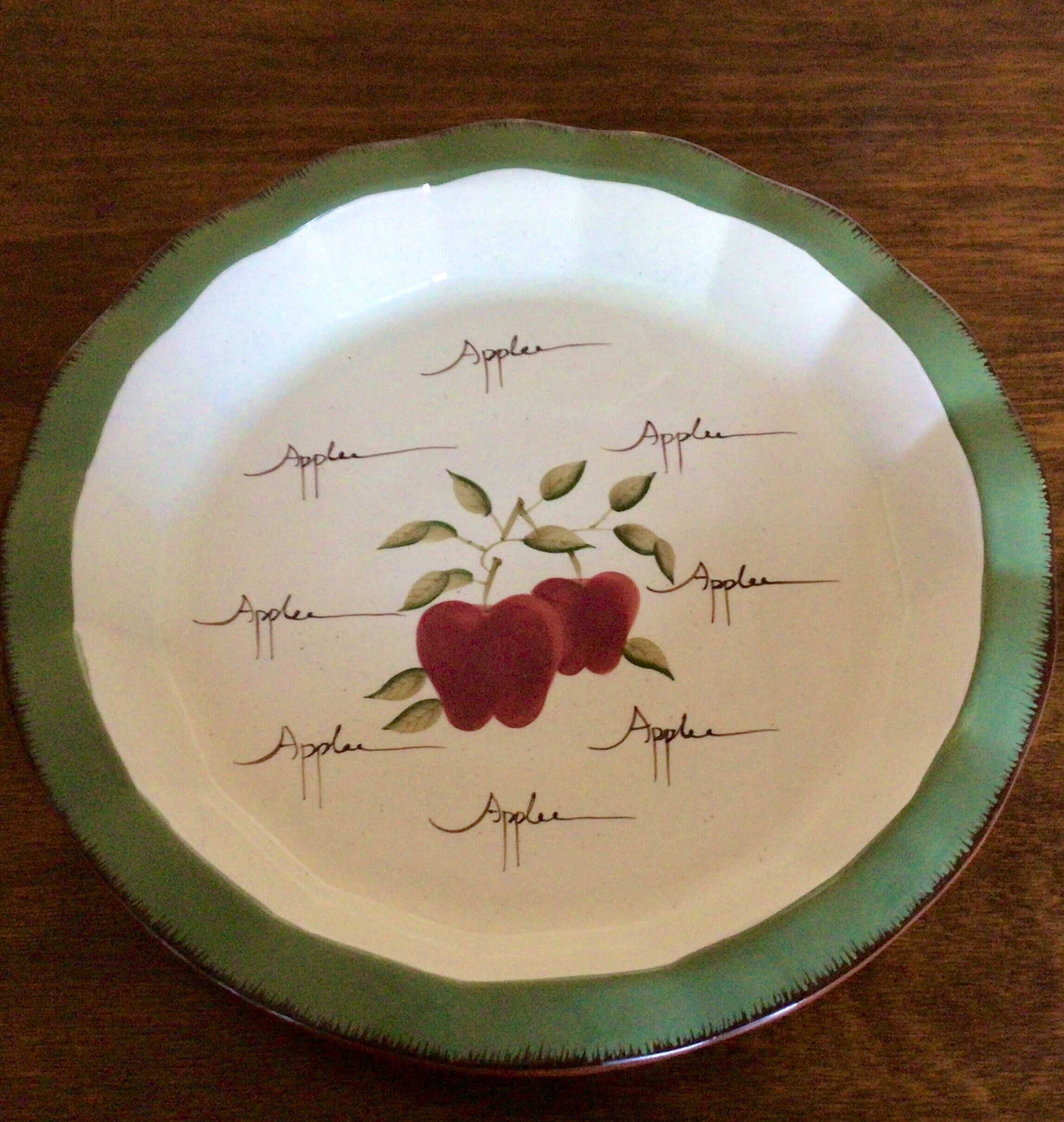 Vintage Apple Pie Plate Large Ceramic Pie Plate Farmhouse Etsy