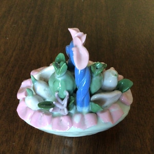 Petite Easter Porcelain Basket, Small Porcelain Basket, Miniature Porcelain Basket, Trinket porcelain Baskets, Flower Porcelain Basket,