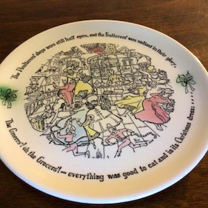 Vintage Plate, Charles Dickens Plates, Collectible Plate, Buffalo Pottery from Charles Dickens “ A Christmas Carol” Plate,