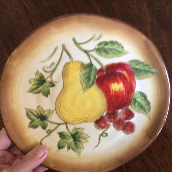 Decorative Fruit Plate, Maxcera Fruit Harvest Plate, Collectible Fruit Plate, Hand Painted Fruit Plate, Pretty Wall Plate, Wall Fruit Plate