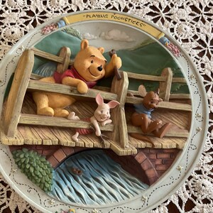 Winni the Pooh, “Playing Poohsticks” Collection Plate, Collection by Bradford Exchange, Disney Plate, Winnie the Pooh Piglet and  Roo,