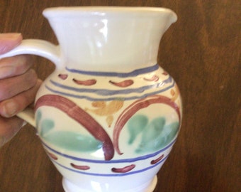 Jamestown Ceramic Milk Jug, Jamestown Pottery Pitcher, Vintage Jamestown Pottery Milk Jug, Hand Painted Milk Pitcher, Gift for Grandma,