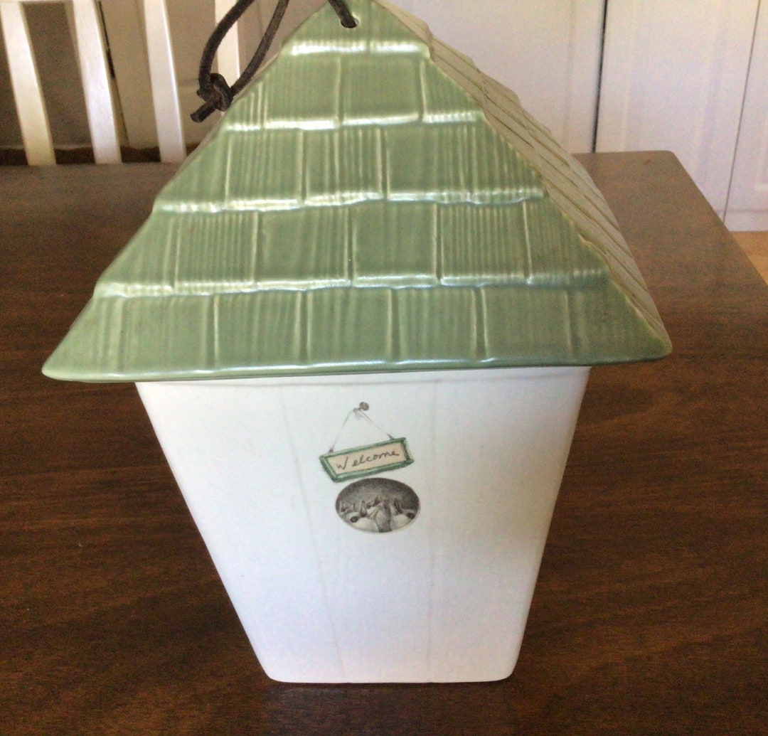 Vintage Pfaltzgraff Stoneware Cookie Jar, Bird House Cookie Jar