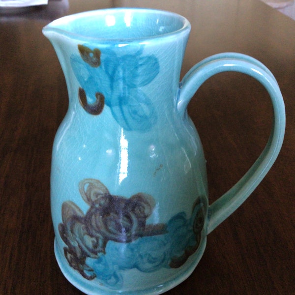 Blue Ceramic Pitcher Etsy