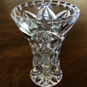 Lead Crystal Vase, Small Crystal Vase, Vase for small Flowers, Unique Small Vase,