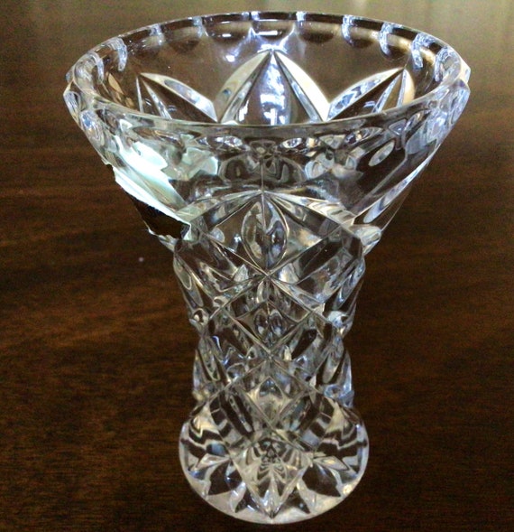 Lead Crystal Vase Small Crystal Vase Vase for Small Flowers Etsy