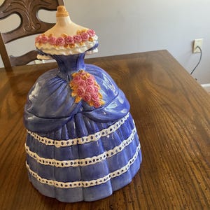 Cookie Jar by Seymour Mann INC, Hand Painted Faience Victorian Cookie Jar, Vintage Cookie Jar, Jars ALA MODE Cookie Jar,