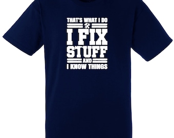 I Fix Stuff Funny Carpenter DIY Tradesman Kids & Mens Cotton T-Shirt Tee Top