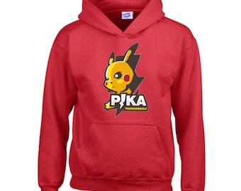 Pika-chu Thunderbolt Hoodie – Sustainable Pokémon Graphic Funny Sweatshirt