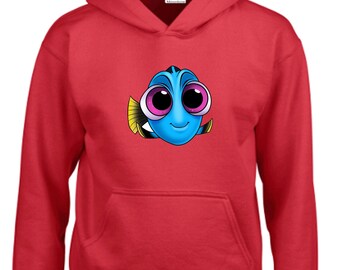 Funny  Kids Blue Fish Hoodie – Cartoon Ocean Pullover