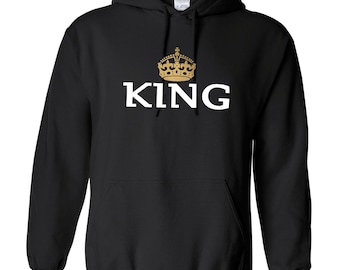 Personalized King Crown Hoodie: Custom Name Sweatshirt, Birthday Gift
