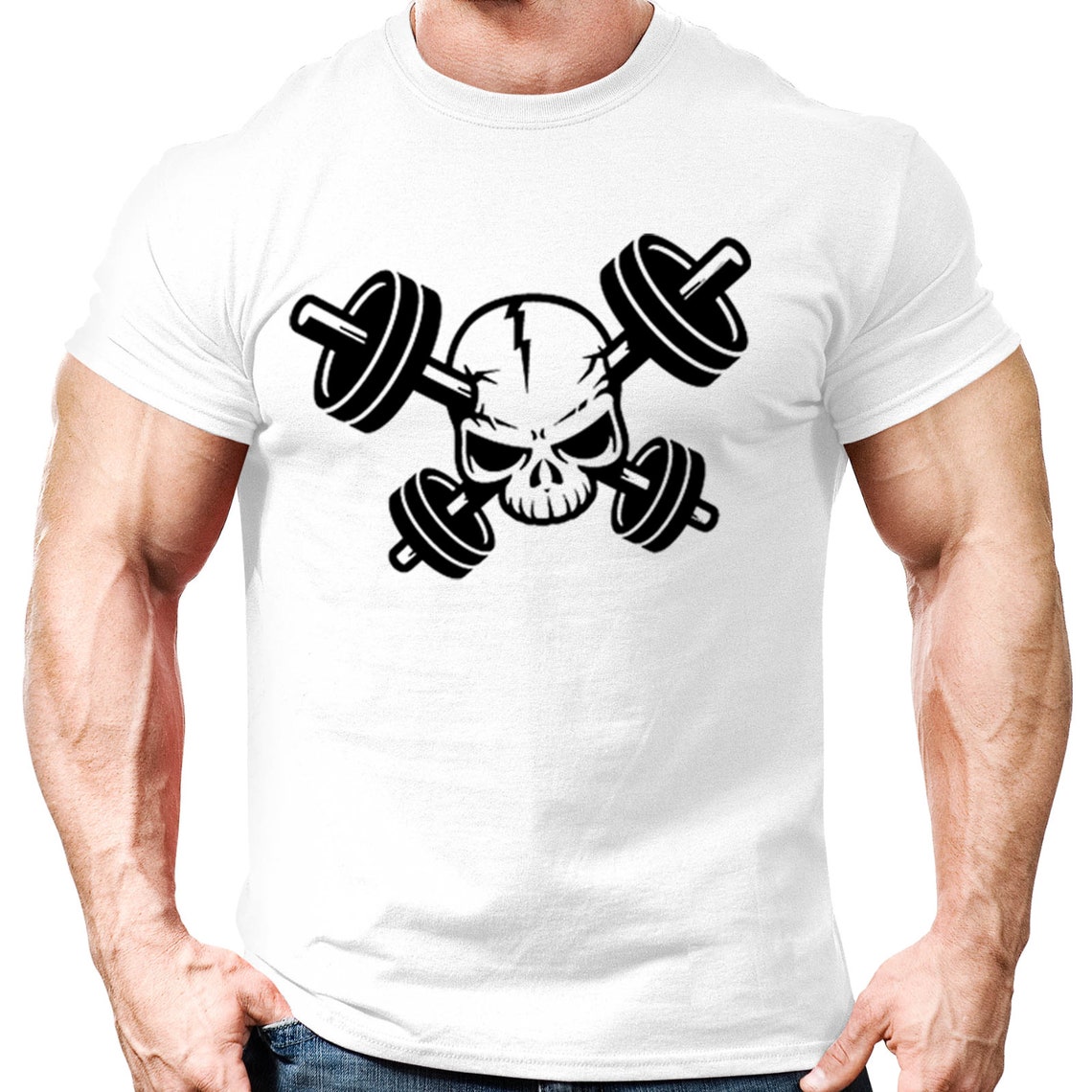 Cross Barbell Gym Tshirt Mens Gym Clothing Workout Training Etsy