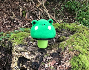 Mushroom Fungi The Prince Frog Fleece Plush Mycology Woodland