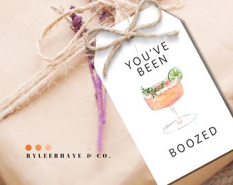Halloween You've Been Boozed Gift Tag (Digital Canva Template)