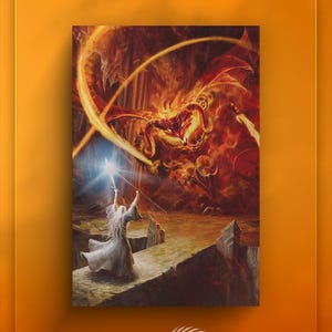 Gandalf vs Balrog Canvas Print | Epic Lord of the Rings Wall Art