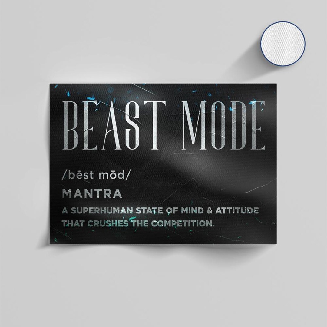 Beast Mode Definition Poster – Motivational Wall Art for Gym, Office ...