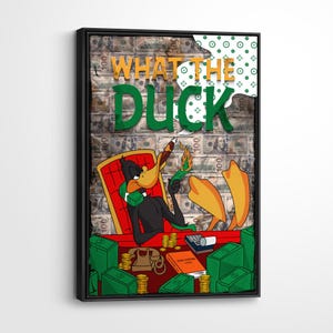 Daffy Duck Inspired Print: Funny Money Canvas Wall Art