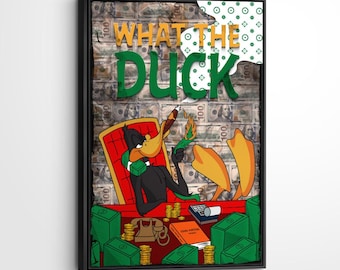 Daffy Duck Money Canvas Print | Hypebeast Pop Art, Man Cave Decor