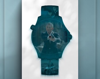 James Bond Movie Poster, Movie Poster Canvas Wall Art Home Decor Framed Art Poster for Home