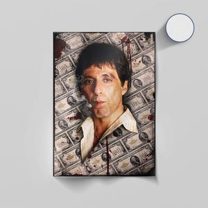 Al Pacino Artwork, Tony Montana, Mafia Poster, Scarface Icon, Al Pacino Art, Scarface Poster, Mafia Canvas Art, Tony Montana Canvas Poster