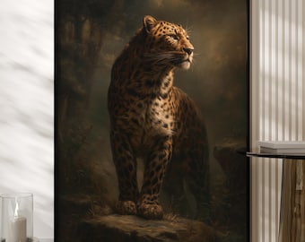 Leopard Poster Cheetah Wall Art Maximalist Home Decor Modern Contemporary Artwork Nature Poster