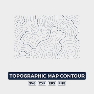 Topographic Line Art Map Svg Dxf Png Eps For Cricut Projects, Laser Engraving Files, Digital Arts And DIY Crafting