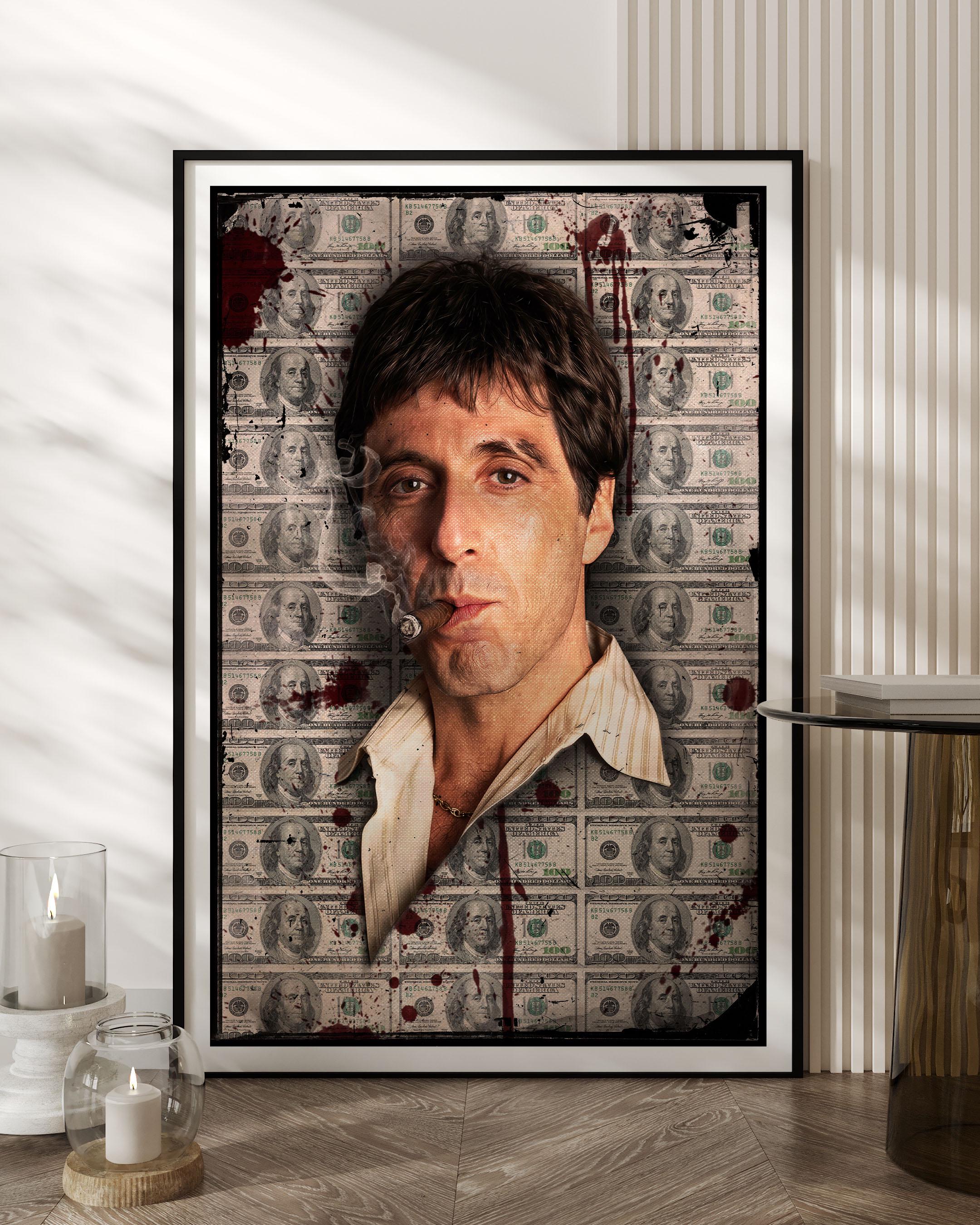 Scarface Tony Montana Al Pacino Movie Poster, Gangster Wall Art