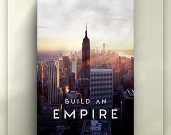 New York Print Wall Art, Build An Empire, NYC Cityscape Print, The NYC Cover Poster NYC Wall Art Poster Skyline Art