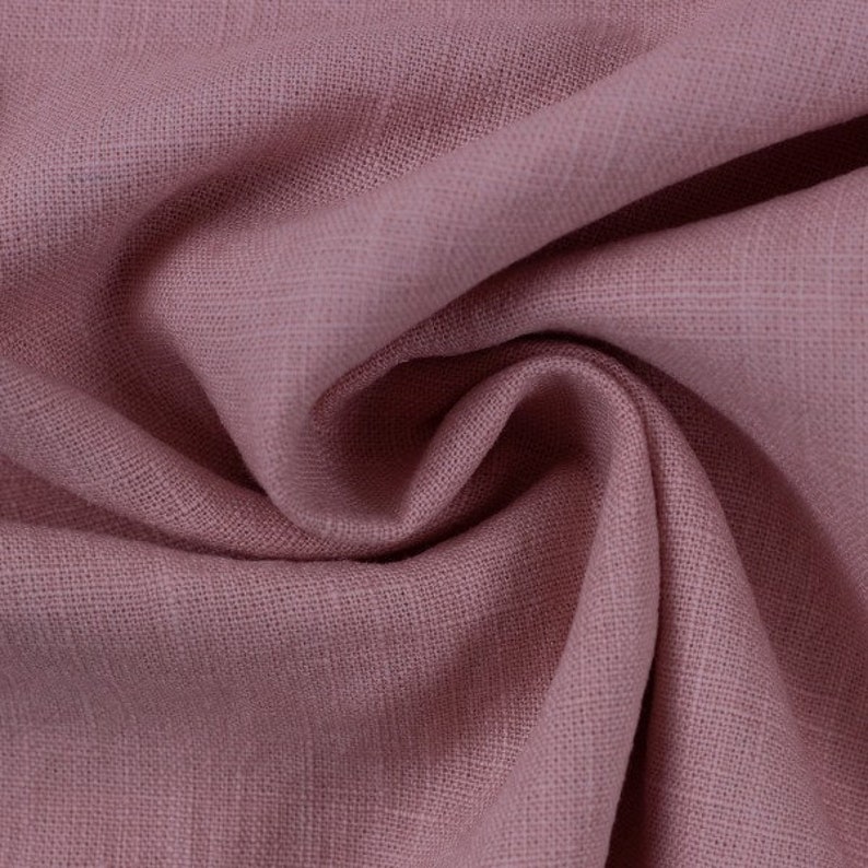 Tela de lino liso rosa viejo para ropa de verano imagen 1