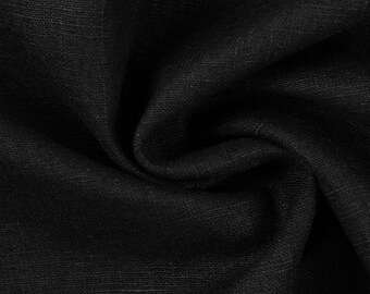 Linen black plain for summer clothing